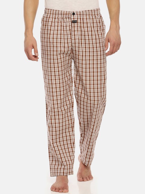 

Macroman M-Series Men Brown & White Checked Lounge Pants