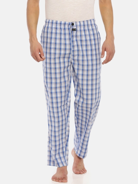 

Macroman M-Series Men Blue & White Checked Lounge Pants