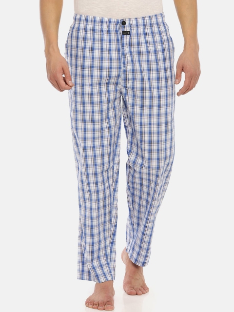 

Macroman M-Series Men Blue & White Checked Lounge Pants
