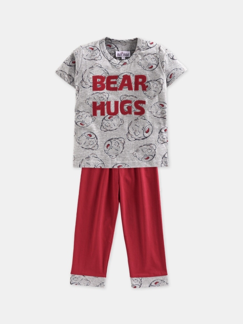

Nite Flite Boys Grey & Red Printed Night suit
