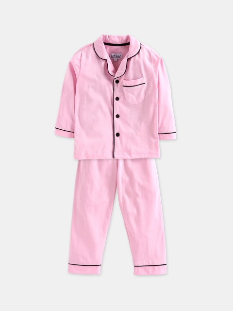 

Nite Flite Unisex Kids Pink Solid Night Suit