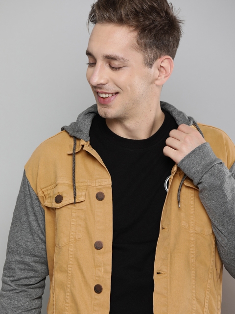 

HERE&NOW Men Khaki Colourblocked Tailored Jacket