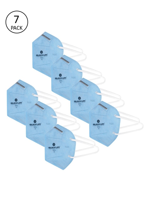 

BUKKUM Unisex 7Pcs 5Ply Blue Protective Outdoor N95 Mask