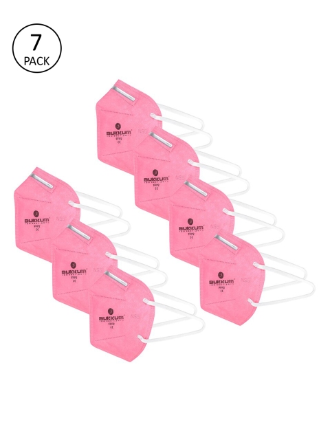 

BUKKUM Adults Pack Of 7 Pink 5-Ply Reusable Valved N95 Masks