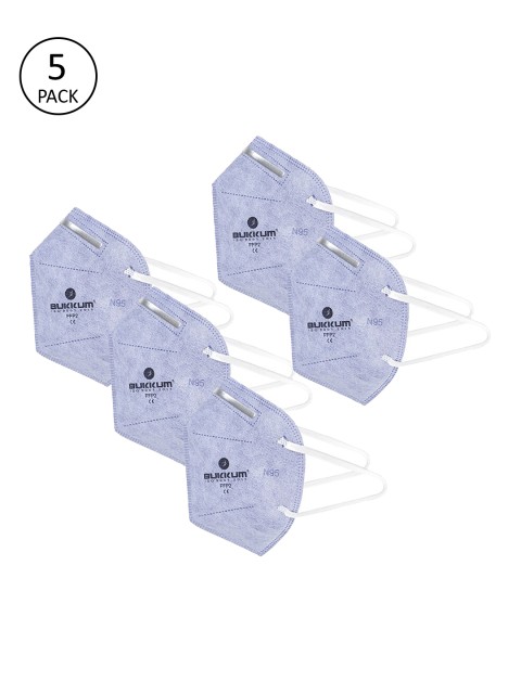 

BUKKUM Unisex Pack of 5 Purple Solid Reusable 5-Ply N95 Masks