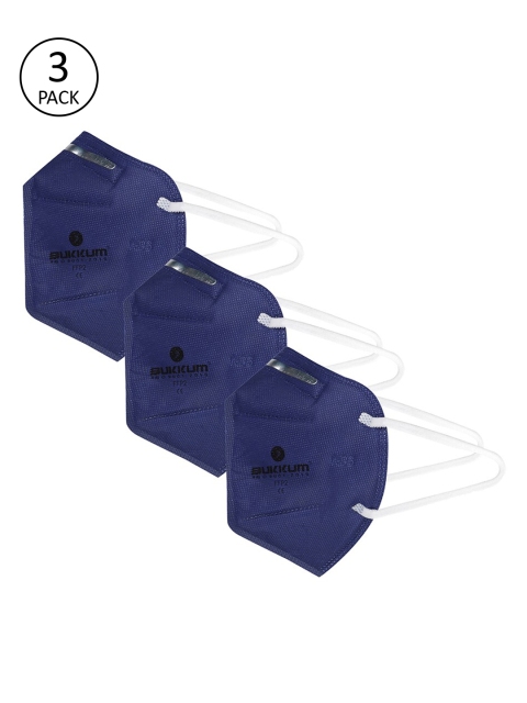 

BUKKUM Unisex 3 Pcs Blue 5 Ply Reusable N95 Masks