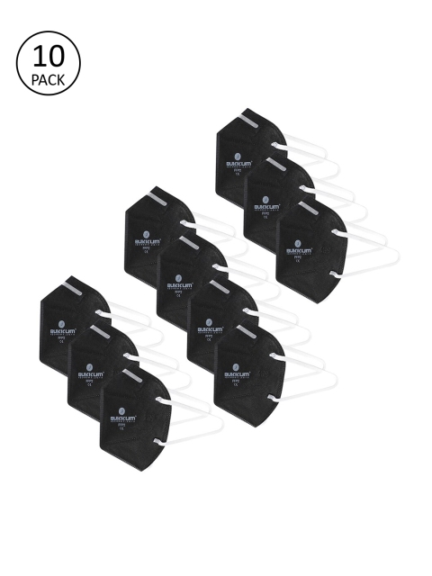 

BUKKUM Adults Pack of 10 Black Reusable 5-Layers N95 Masks