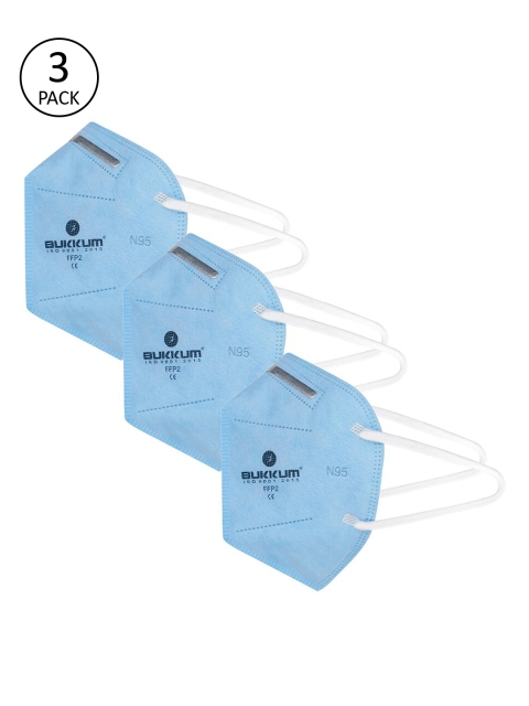 

BUKKUM Adults Pack Of 3 Blue 5-Ply Reusable N95 Masks