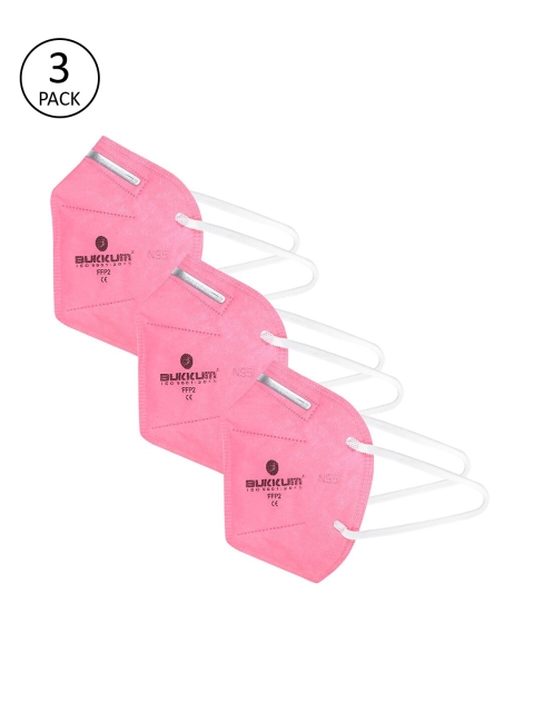 

BUKKUM Unisex Pink Pack Of 3 5-Ply Reusable N95 MASK