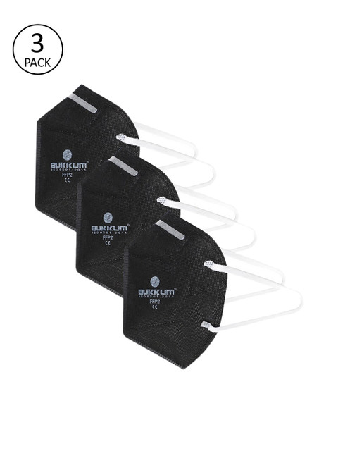 

BUKKUM Unisex Black 3 Pcs 5-Ply Reusable Outdoor N95 Masks