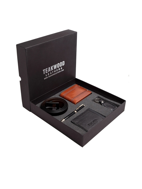 

Teakwood Leathers Men Black Accessory Gift Set