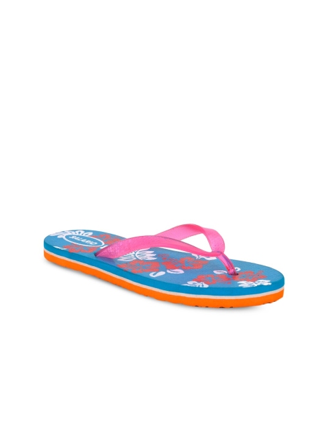 

SALARIO Women Pink & Blue Printed Thong Flip-Flops
