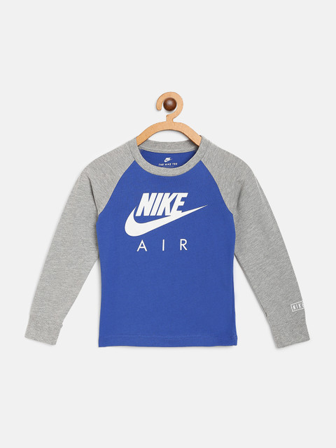 

Nike Boys Blue Brand Logo Print Air Round Neck T-shirt
