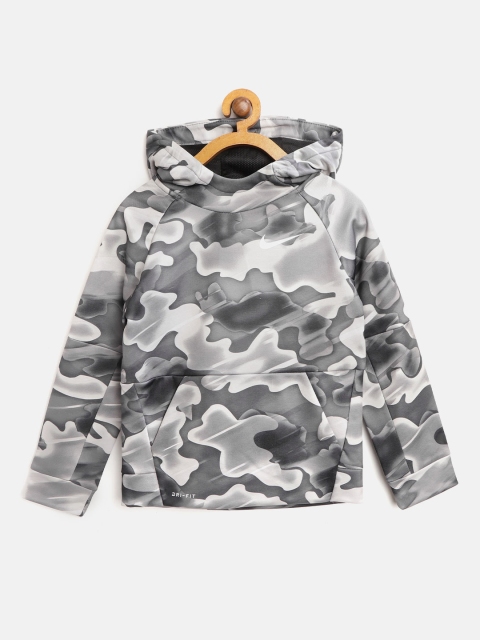 

Nike Boys Grey Therma Camouflage Print Hooded Sweatshirt