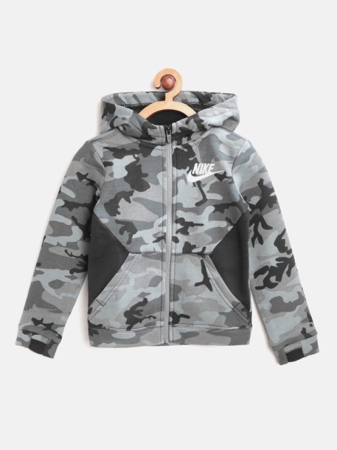 

Nike Boys Grey & Black Club Fleece Camouflage Print Hooded Sweatshirt