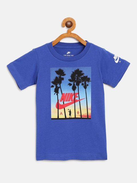 

Nike Boys Blue Air Sun Set Print Round Neck T-shirt