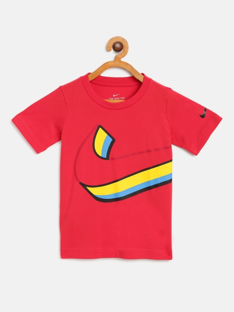 

Nike Boys Red & Yellow Swoosh Knockout Print Round Neck T-shirt