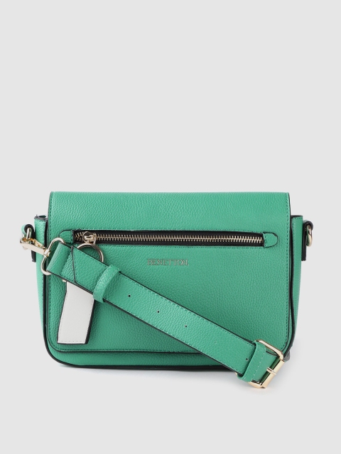 

United Colors of Benetton Green Solid Sling Bag
