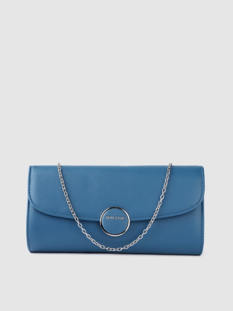 

United Colors of Benetton Women Teal Blue Solid Purse