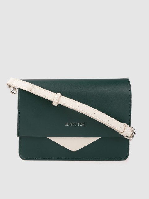 

United Colors of Benetton Green Solid Sling Bag