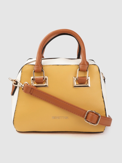 

United Colors of Benetton Mustard Yellow Solid Handheld Bag