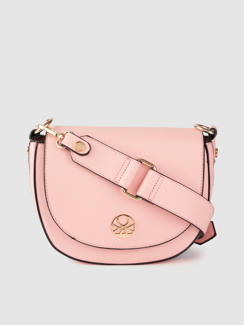 

United Colors of Benetton Peach-Coloured Solid Sling Bag