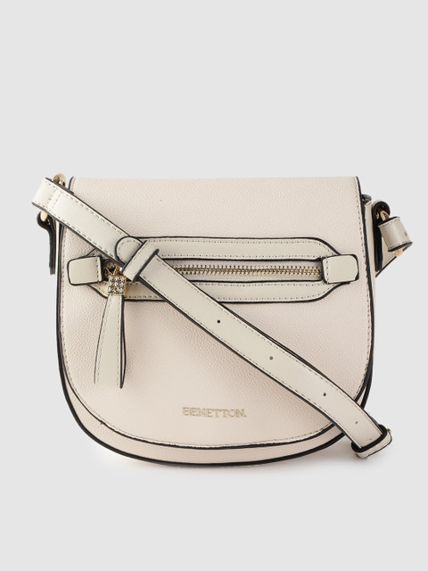 

United Colors of Benetton Cream-Coloured Solid Sling Bag