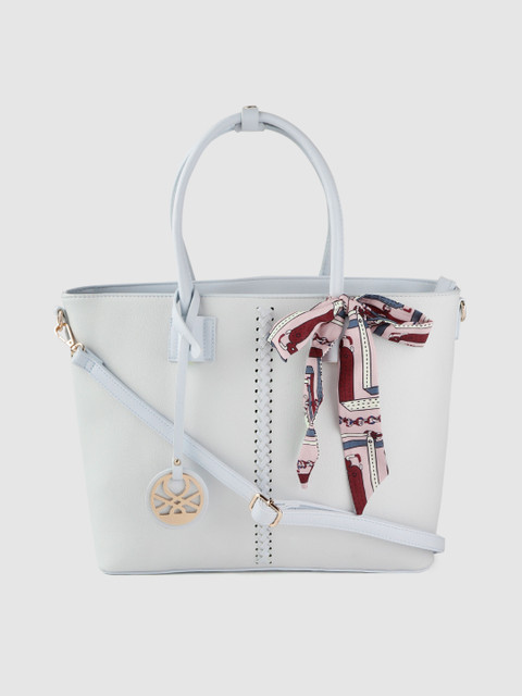 

United Colors of Benetton Blue Solid Shoulder Bag with Sling Strap & Scarf