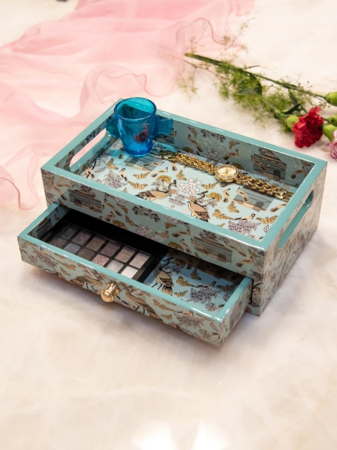 

Tistabene Unisex Blue & Brown Printed Handcrafted Single Drawer Cela Organizer