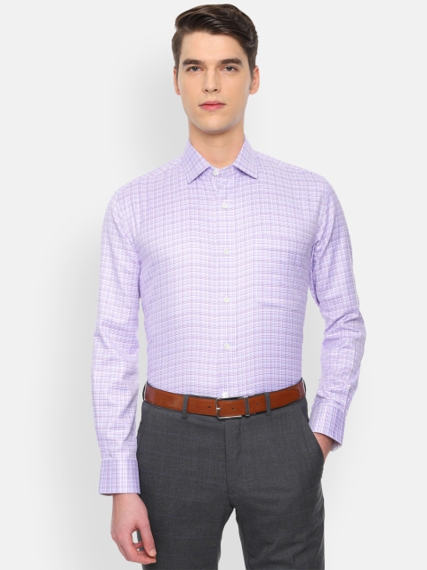

Luxure by Louis Philippe Men Purple Regular Fit Checked Formal Shirt