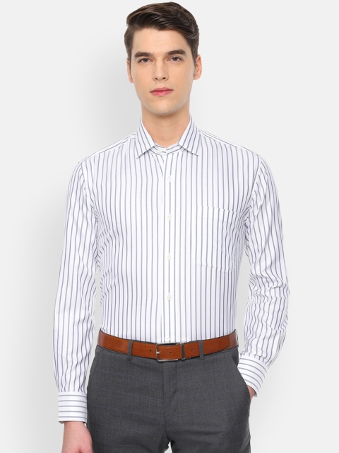 

Luxure by Louis Philippe Men White Regular Fit Striped Formal Shirt