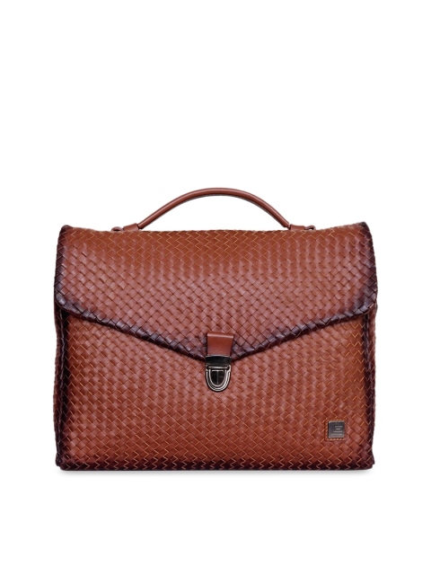 

Justanned Men Tan Brown Solid Leather Laptop Bag