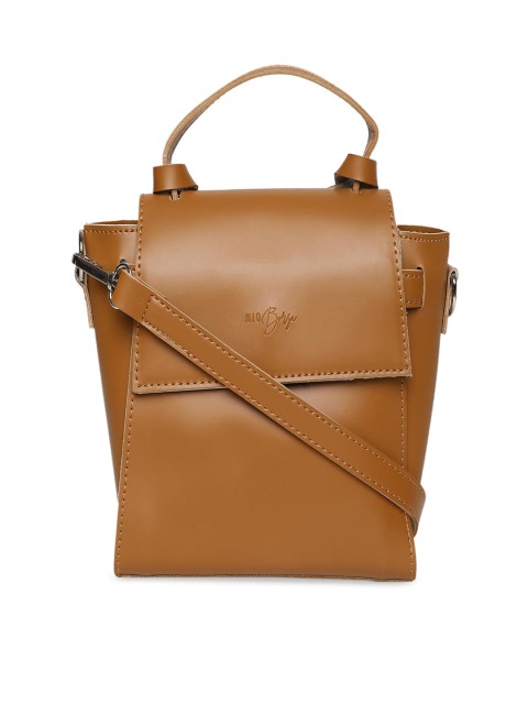 

MIO Borsa Brown Solid Pure Vegan Leather Handheld Bag