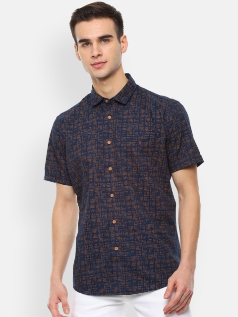 

Louis Philippe Jeans Men Navy Blue Slim Fit Printed Casual Shirt