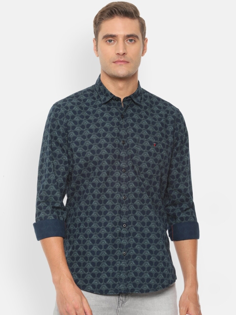 

Louis Philippe Jeans Men Navy Blue Slim Fit Printed Casual Shirt