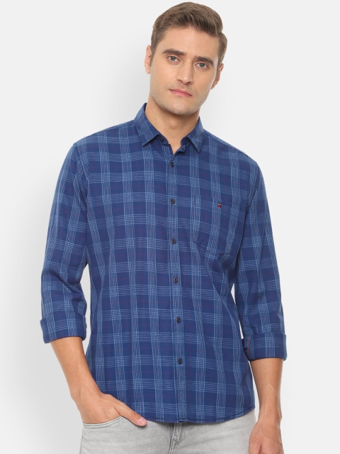 

Louis Philippe Jeans Men Navy Blue Slim Fit Checked Casual Shirt