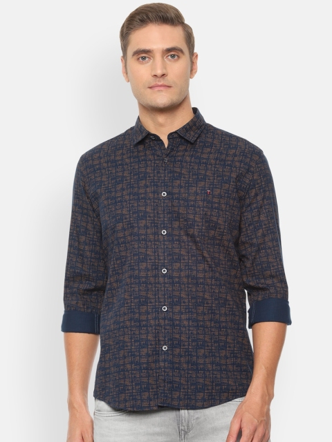 

Louis Philippe Jeans Men Navy Blue Slim Fit Printed Casual Shirt