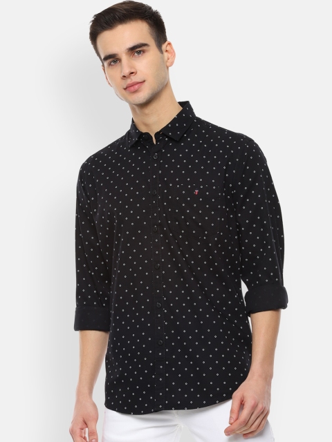 

Louis Philippe Jeans Men Black & White Slim Fit Printed Casual Shirt