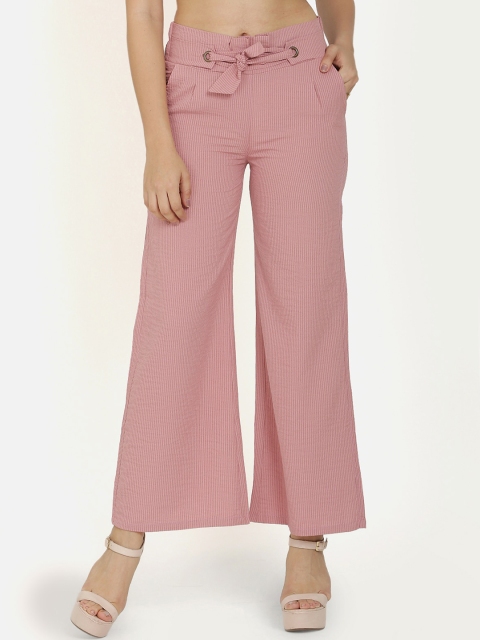 

Westwood Women Pink Loose Fit Striped Bootcut Trousers
