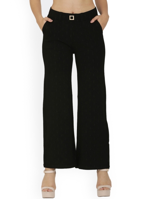 

Westwood Women Black Loose Fit Striped Parallel Trousers
