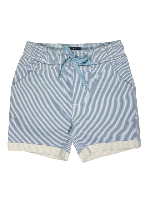 

KiddoPanti Boys Blue Striped Regular Shorts