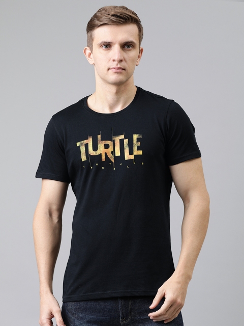 

Turtle Men Black Printed Round Neck T-shirt
