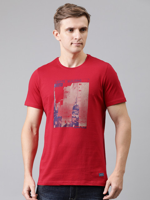 

Turtle Men Red Printed Round Neck T-shirt