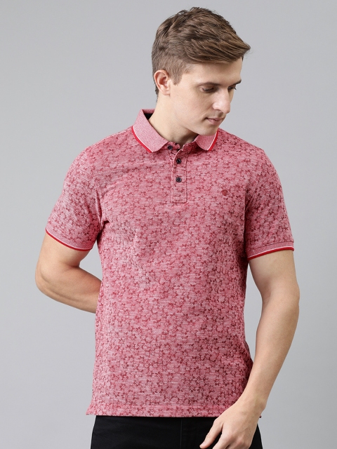 

Turtle Men Red Printed Polo Collar T-shirt