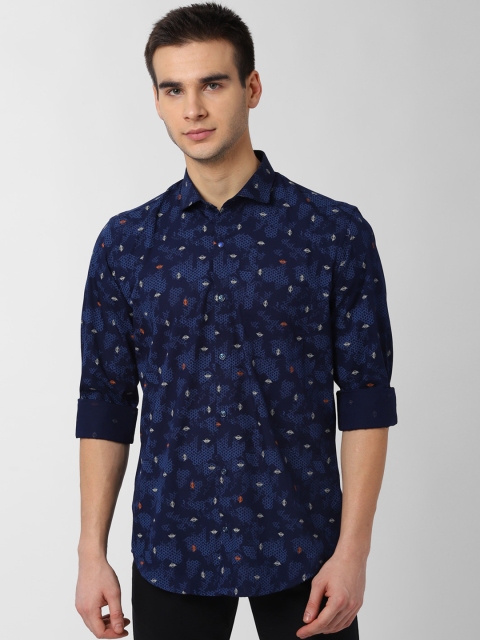 

Peter England Men Blue Slim Fit Printed Casual Shirt