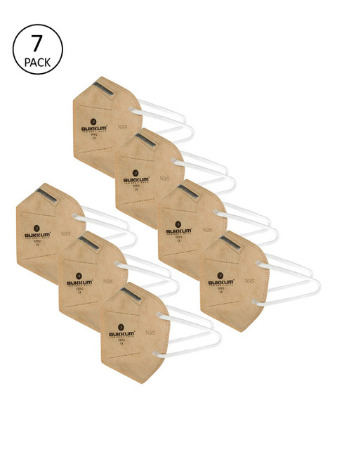 

BUKKUM Unisex Beige 7-Pcs 5-Ply N95 Masks