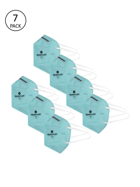 

BUKKUM Adults Pack of 10 Turquoise Blue Reusable 5-Layers N95 Masks