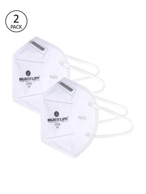 

BUKKUM Unisex Pack of 2 Pcs White Reusable 5-Ply Protective N95 Masks