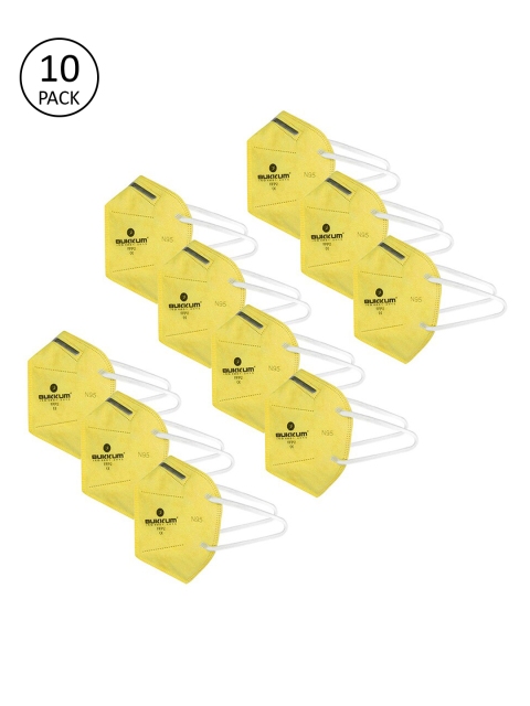 

BUKKUM Unisex 10 Pcs Yellow 5 Ply Valved Reusable N95 Masks