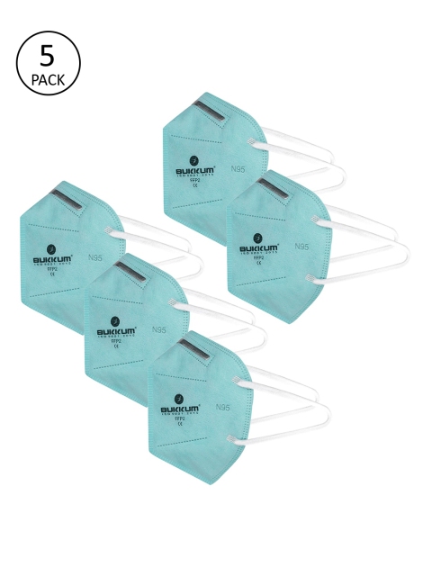 

BUKKUM Unisex Pack Of 5 5-Ply Reusable N95 MASK, Green